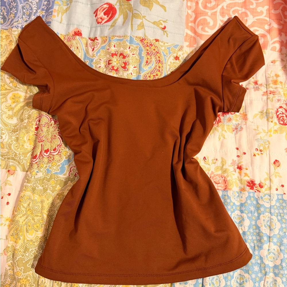 Off the shoulder brown old navy top